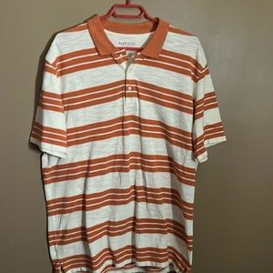 Striped golf polo shirt collared. B3